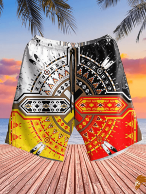 Native American Medicine Wheels Design Hawaiian Shorts