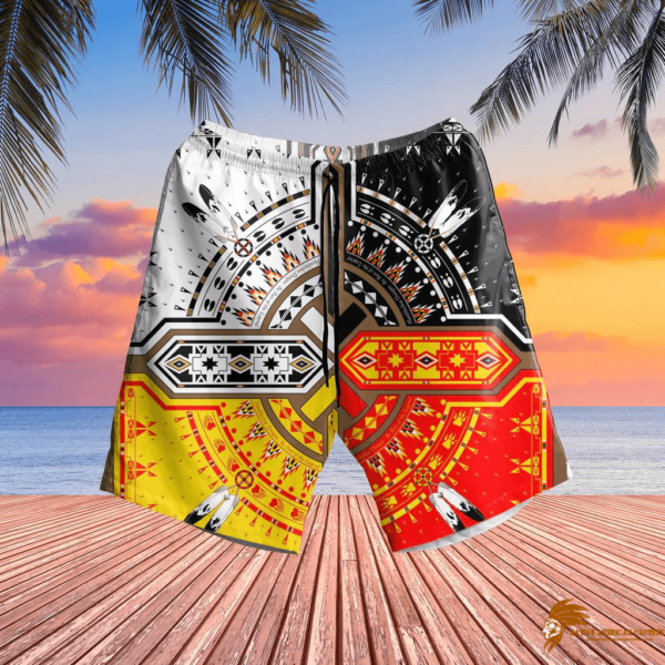 Native American Medicine Wheels Design Hawaiian Shorts