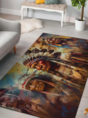 Native American Pattern Area Rug with Traditional Style and Artistic Design