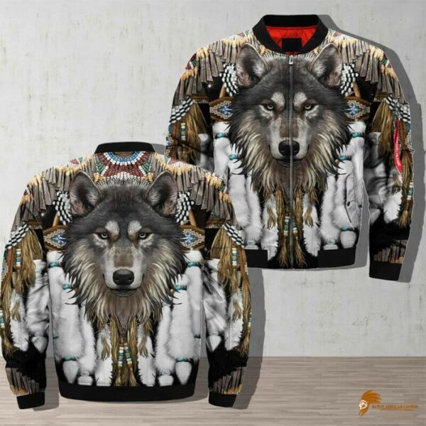 Native American Wolf Native Bomber Jacket - Authentic Style and Exceptional Coat