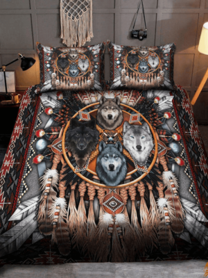 Native American Wolf-themed Bedding Set