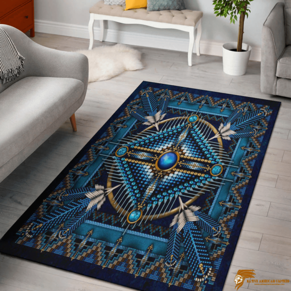 Naumaddic Arts Blue Native American Style, Print Area Rug at Affordable Prices