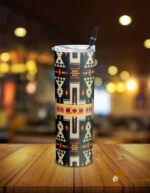 Patterned Black Tribe Design Native American Skinny Tumbler