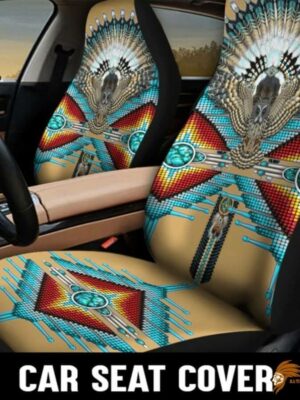 Patterned Brown Native Car Seat Cover SEANAT015