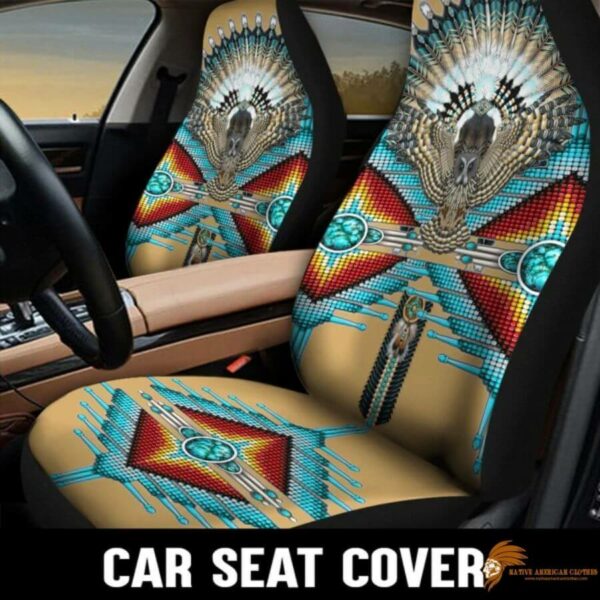 Patterned Brown Native Car Seat Cover SEANAT015