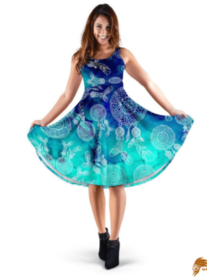 Patterned Galaxy Dreamcatcher Native American Pride 3D Prom Dress