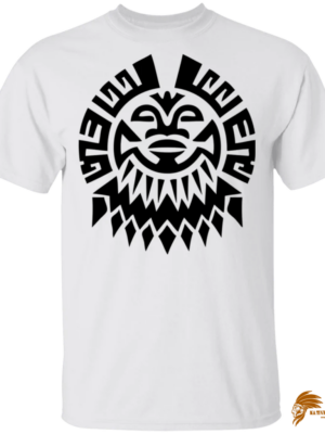 Patterned Mayan Tribal Face Vector T-Shirt