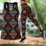 Patterned Native American Hollow Tanktop - Legging Set