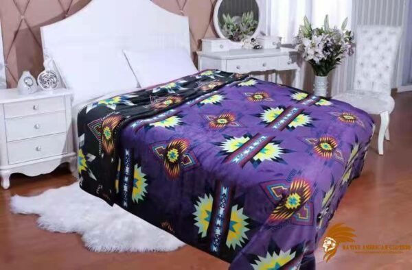 Patterned Reversible Purple Native Design Blanket