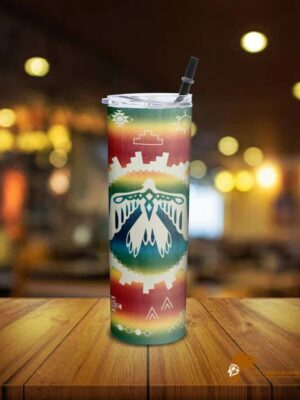 Patterned Thunderbird Rainbow Native American Skinny Tumbler