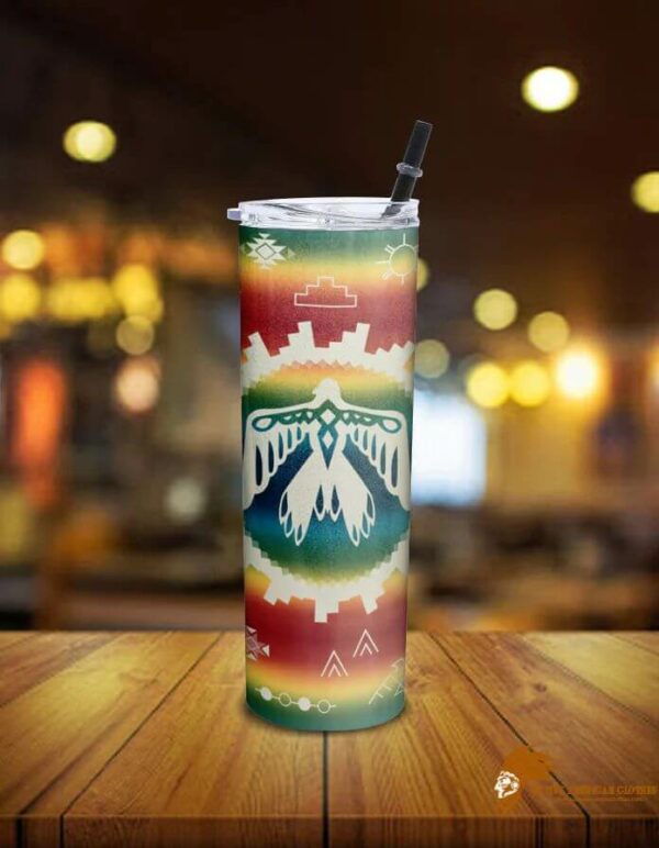 Patterned Thunderbird Rainbow Native American Skinny Tumbler