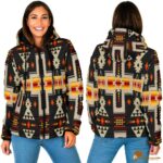 Patterned Tribe Design Women's Padded Hooded Jacket