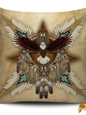 PILNAT009 Brown Eagle Dreamcatcher Native American Pillow Covers