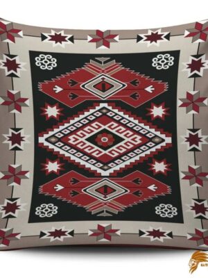 PILNAT014 Ethnic Red Gray Pattern Native American Pillow Covers