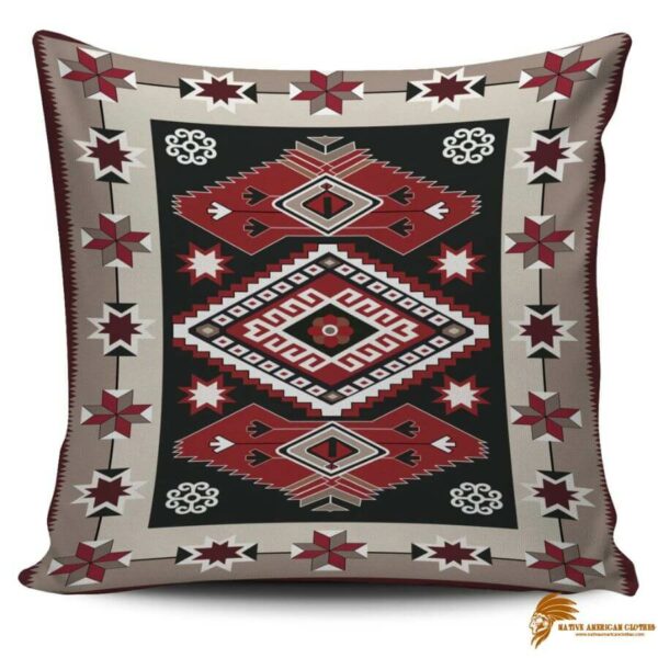 PILNAT014 Ethnic Red Gray Pattern Native American Pillow Covers