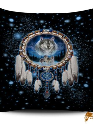 PILNAT019 Galaxy Dreamcatcher Wolf 3D Pillow Covers