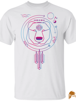 Pretty Style Colorful Geometric Bear American Native Tribal T-Shirt