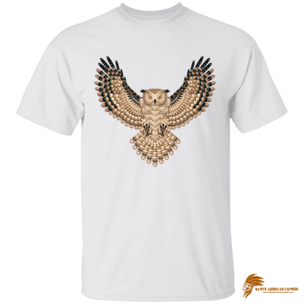 Printed Beadwork Great Horned Owl Style T-Shirt