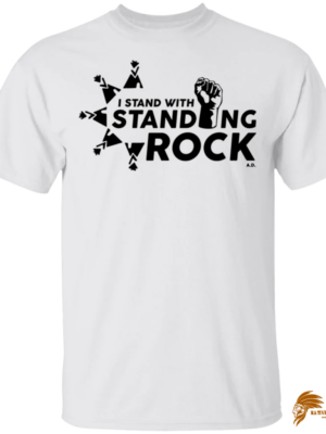 Printed I Stand With Standing Rock - Red w/ Black Text G500 Gildan 5.3 oz. T-Shirt