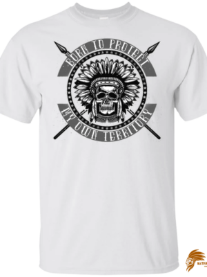 Printed Skullcap Design: Born To Protect My Own Territory Native American T-shirt