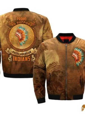 Proud To Support Native American Indians Jacket with Unique Coat Design