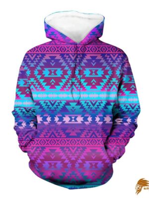 Purple Pattern Color Native 3D Hoodie