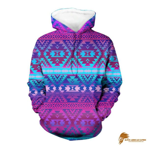 Purple Pattern Color Native 3D Hoodie