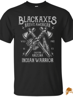 Retro Cool Men's Blackaxes Indian Warrior Native American T-shirt