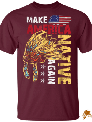 Retro Patterned Make America Native Again G500 Gildan 5.3 oz. T-Shirt