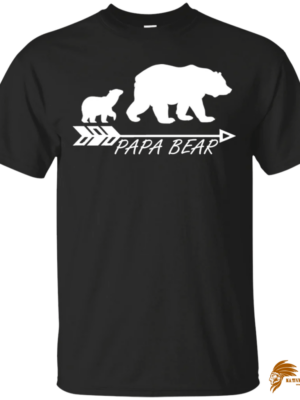 Retro Print Two Papa Bear Arrow Native American T-shirt