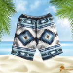 SHONAT018 Blue Colors Pattern Hawaiian Shorts