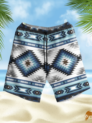 SHONAT018 Blue Colors Pattern Hawaiian Shorts