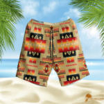 SHONAT022 Light Brown Hawaiian Shorts