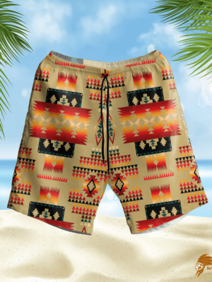 SHONAT022 Light Brown Hawaiian Shorts