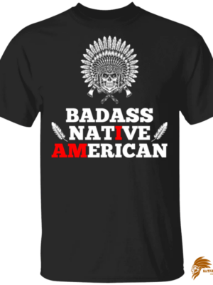 Skullcap Print Badass Native American 1 T-Shirt