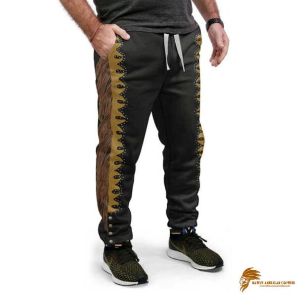 Solid Black Pattern Native Sweatpants