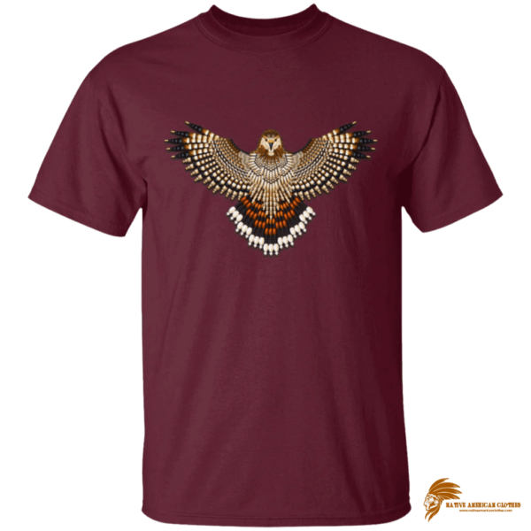 Sporty Print Beaded Red-Tailed Hawk T-Shirt