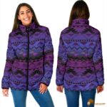 Sporty Purple Pattern Native Women's Padded Jacket