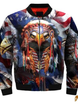 Stylish Native Eagle Jacket with Native American-Inspired Design