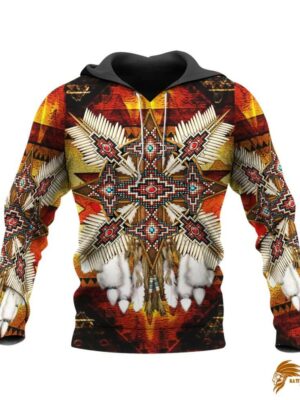 Stylish Red Mandala Feathers 3D Hoodie