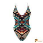 SWINAT004 Native American Culture Design Women’s One Piece High Cut Swimsuit