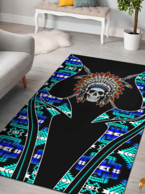 Symbols and Skullcap Pattern Native Area Rug