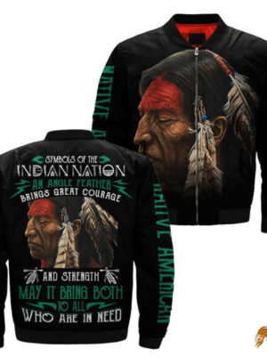 Symbols Of The Indian Nation: Eagle Feather Design Courage And Strength Jacket Native