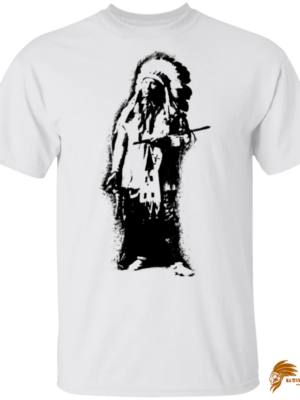 Traditional Men's Chief American Horse Lakota Sioux Native American Print T-Shirt