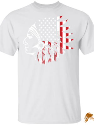 Traditional Men's Flag Native American T-Shirt G500 Gildan 5.3 oz