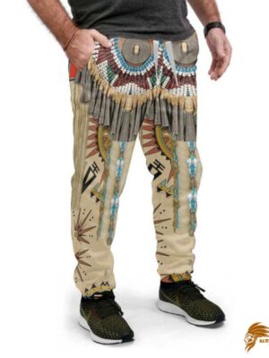 Traditional Striped Pattern Native Sweatpants