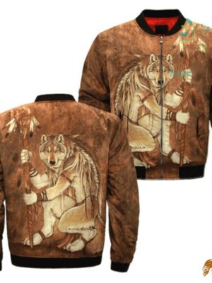 Tribal Native Anthro Wolf Wolves Coat