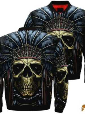 Unique Style Skull Native American Jacket