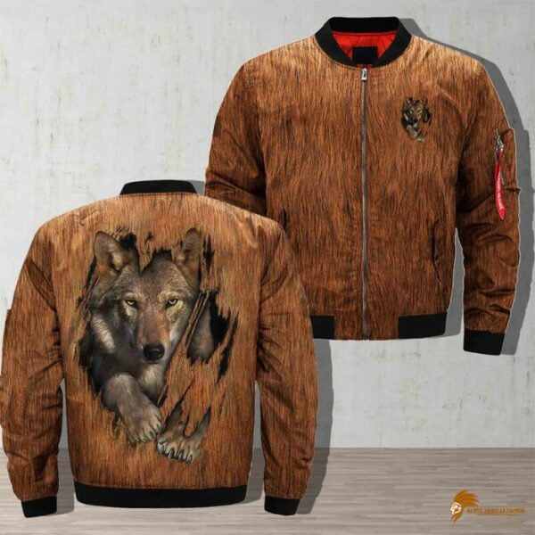 Unique Wolf of Wall Street Cast Wolf 3D Print Native Bomber Jacket