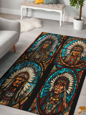 Vintage and Antique Traditional Pattern Inspired Native Area Rug